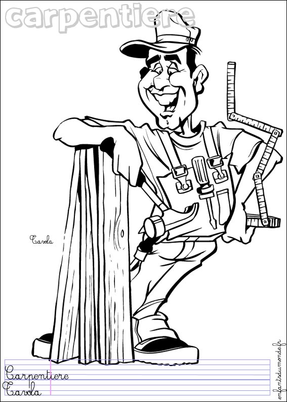 coloriage charpentier 1
